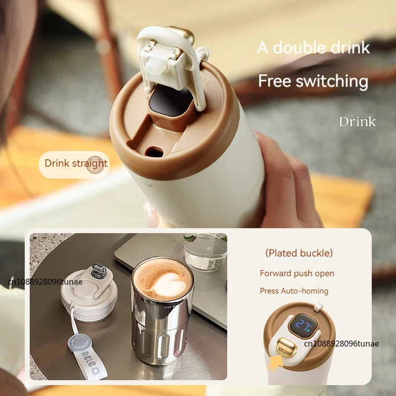 Intelligent Digital LED Temperature Display Coffee Cup Stainless Steel Thermo Bottle Keeps Cold and Heat Thermal Mug Sports Cup