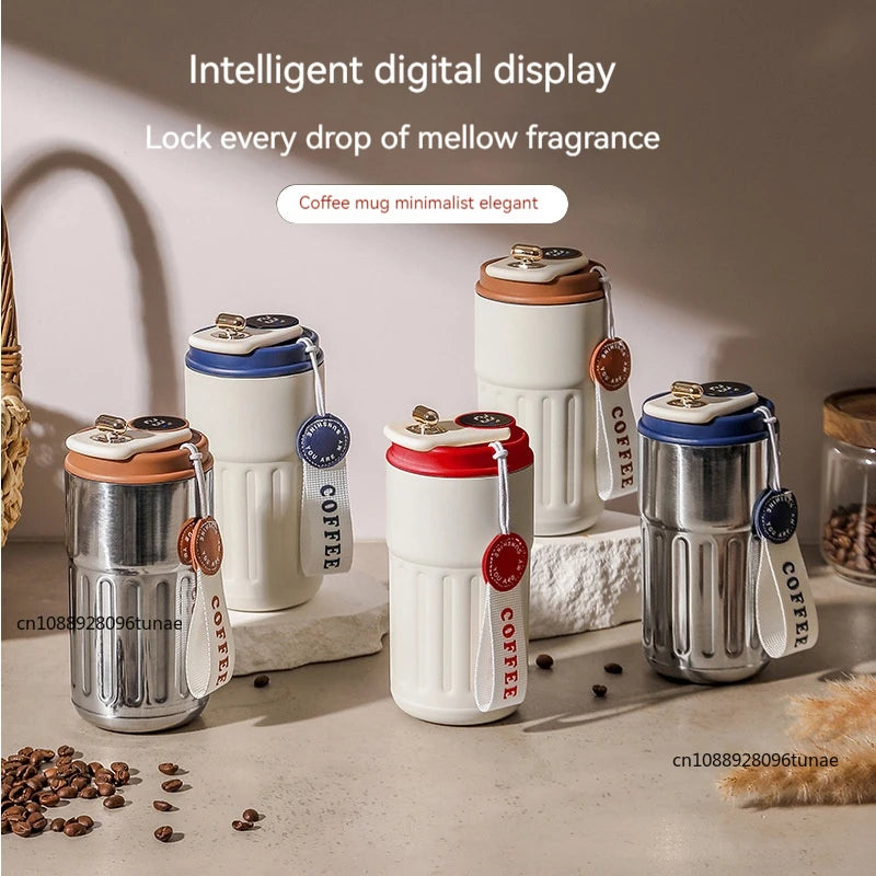 Intelligent Digital LED Temperature Display Coffee Cup Stainless Steel Thermo Bottle Keeps Cold and Heat Thermal Mug Sports Cup